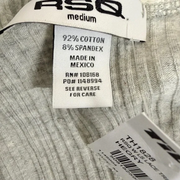 Women Long Sleeve Top Size M Heather Gray Coquette Twee Soft Girl Ruched Rosette - Picture 9 of 14